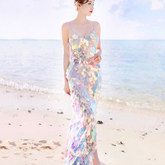 iridescent maxi dress